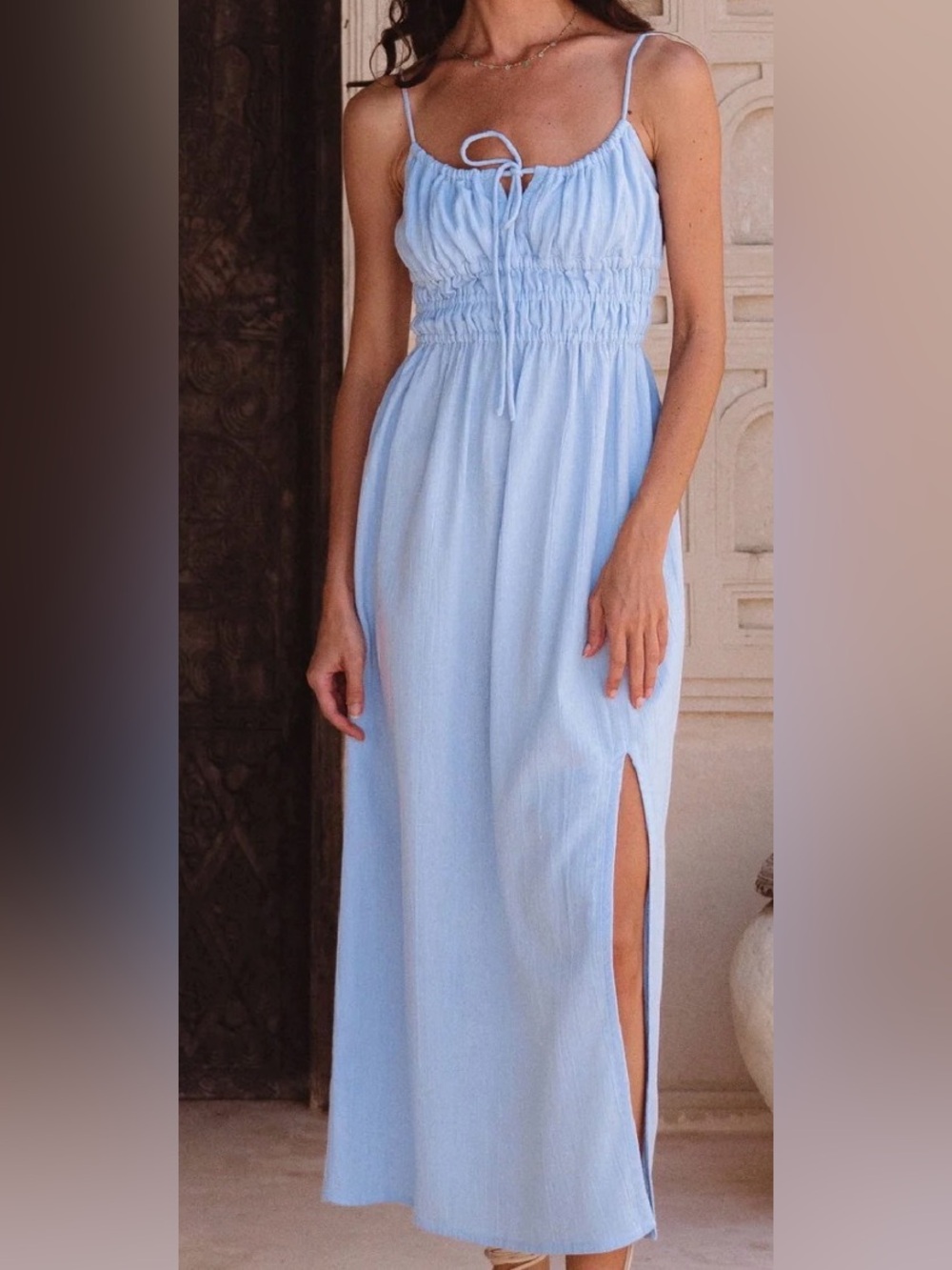 Handcrafted Linen Midi Summer Dress
